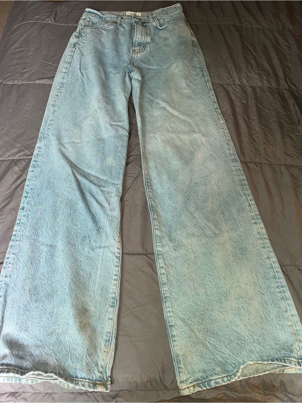 Free People Distressed High Waste Jeans - Run Low / Size 28